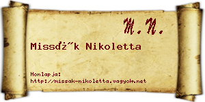 Missák Nikoletta névjegykártya